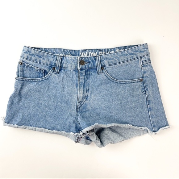 VOLCOM Stoned Short Rolled Denim Shorts - Picture 2 of 9